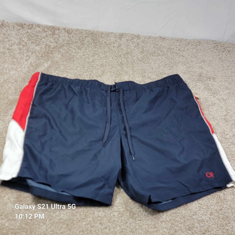 OP Swim Trunks‎ Mens 3XL 48-50 Navy Red White Drawstring Swimsuit Shorts